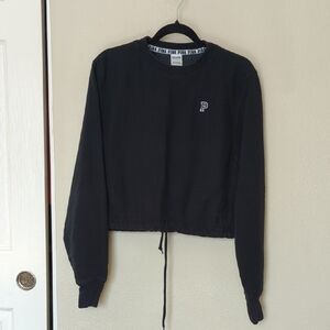 PINK Victoria's Secret Charcoal Cropped Hoodie